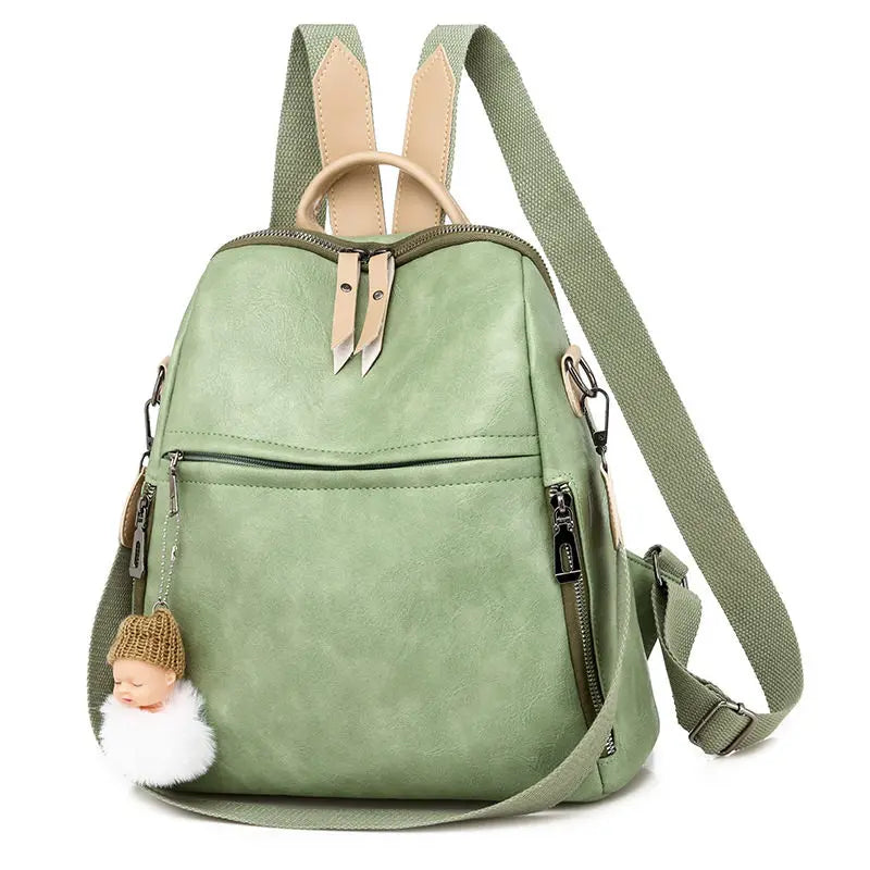 PU Female Backpacks Ladies Leather School Bags Large Capacity