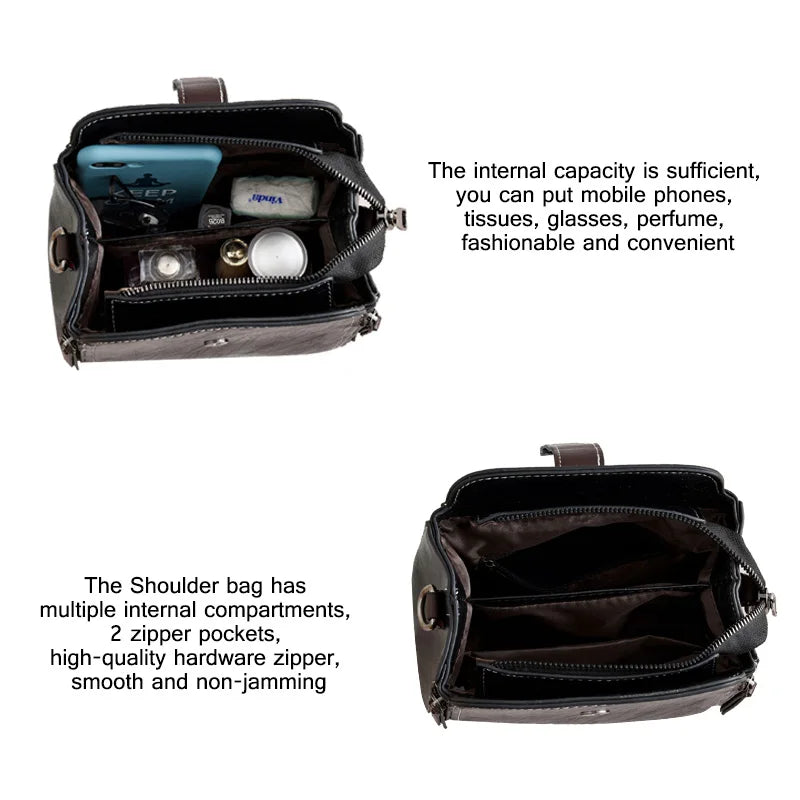 Retro Stitching Ladies Crossbody Shoulder Bag
