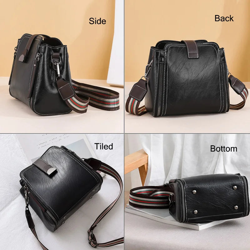 Retro Stitching Ladies Crossbody Shoulder Bag