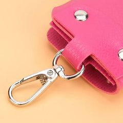 PU Keychain Men Women Solid Keyrings Wallet Covered Hasp Keys Wallets
