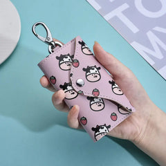 PU Keychain Wallets Cartoon Sweet Hasp Car Key Holders Organizer Mini Pouch