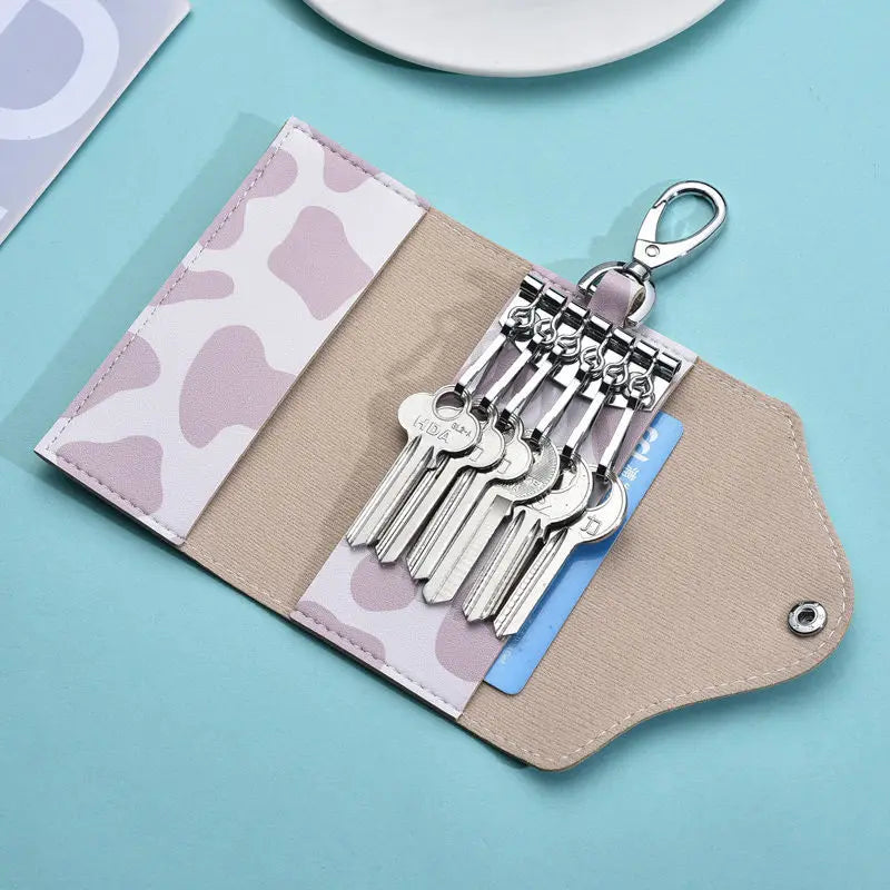 PU Keychain Wallets Cartoon Sweet Hasp Car Key Holders Organizer Mini Pouch