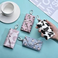 PU Keychain Wallets Cartoon Sweet Hasp Car Key Holders Organizer Mini Pouch