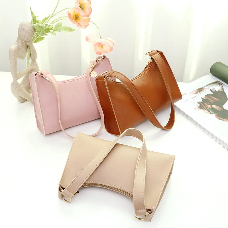 PU Ladies Leather Bag Women Retro Handbags Small Shoulder Bags