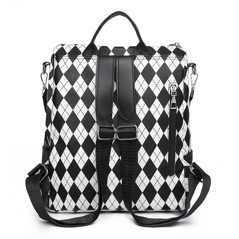 Waterproof PU Leather Backpack for Women Large Capacity Girls Shoulder School Ba