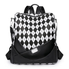 Waterproof PU Leather Backpack for Women Large Capacity Girls Shoulder School Ba