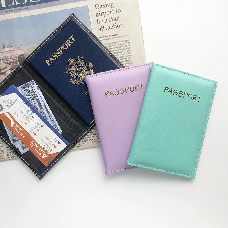 PU Leather Air Ticket Passport Cover Case for Travel