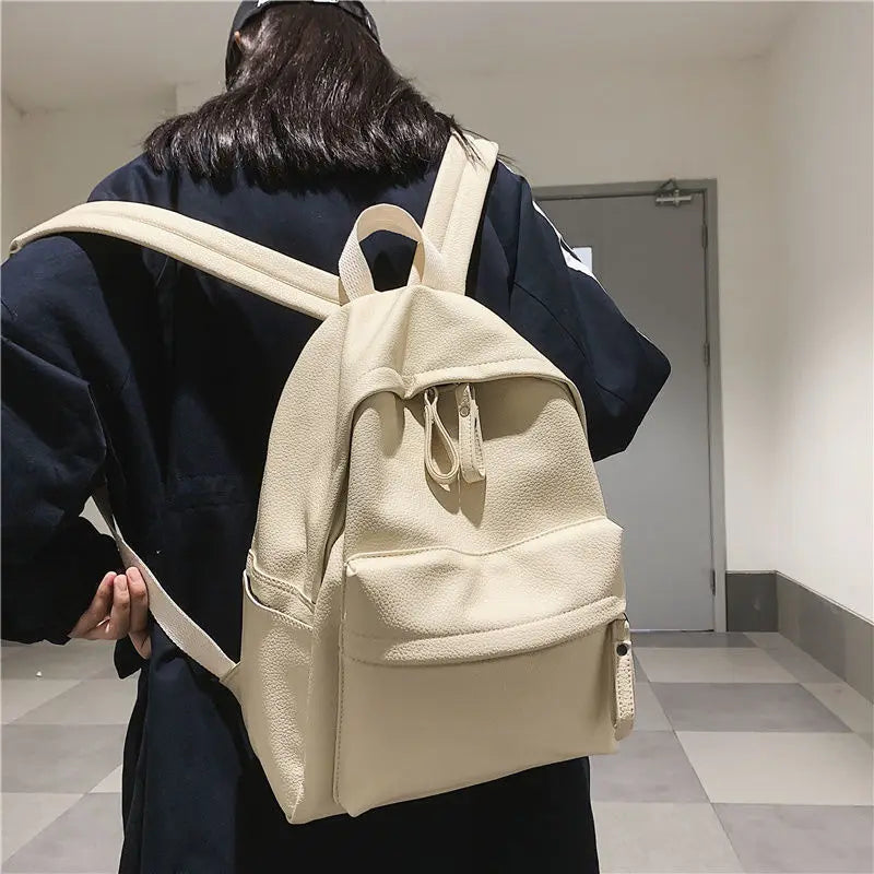 PU Leather Backpacks Women Texture Harajuku Ulzzang Stylish