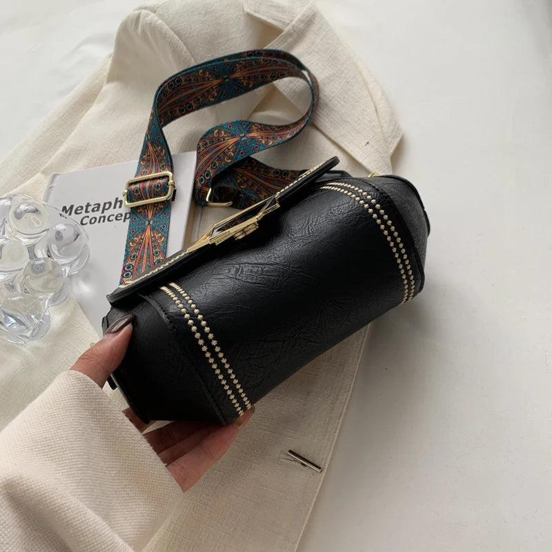 PU Leather Classic Style Female Shoulder Passenger Bag Handbag