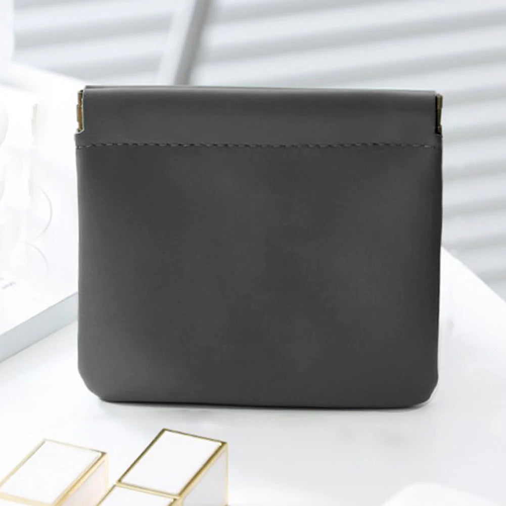 PU Leather Cosmetic Organizer Solid Zipper Portable