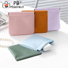 PU Leather Cosmetic Organizer Solid Zipper Portable