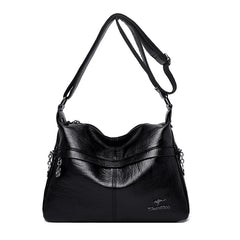 Retro PU Crossbody Bag Women Solid Color Handbag Shoulder Bag