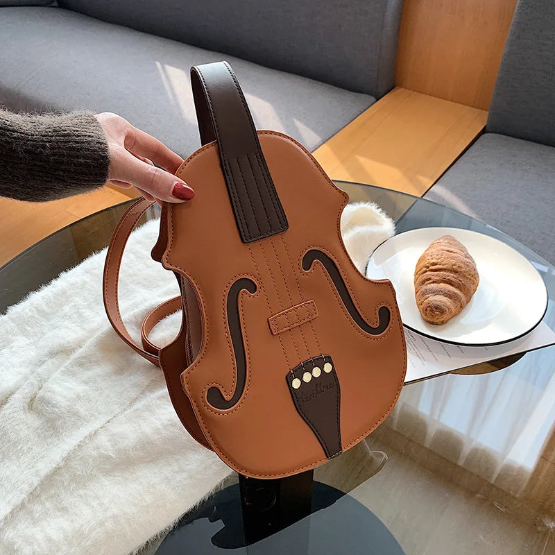 Vintage Violin Shape Shoulder Bag