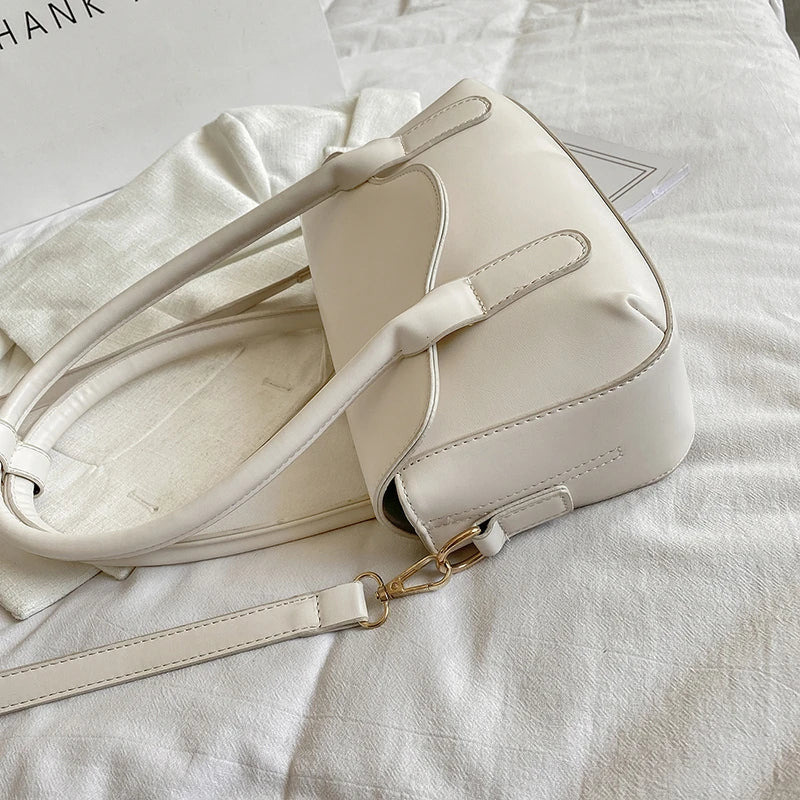PU Leather Crossbody Bag with Adjustable Strap and Handle