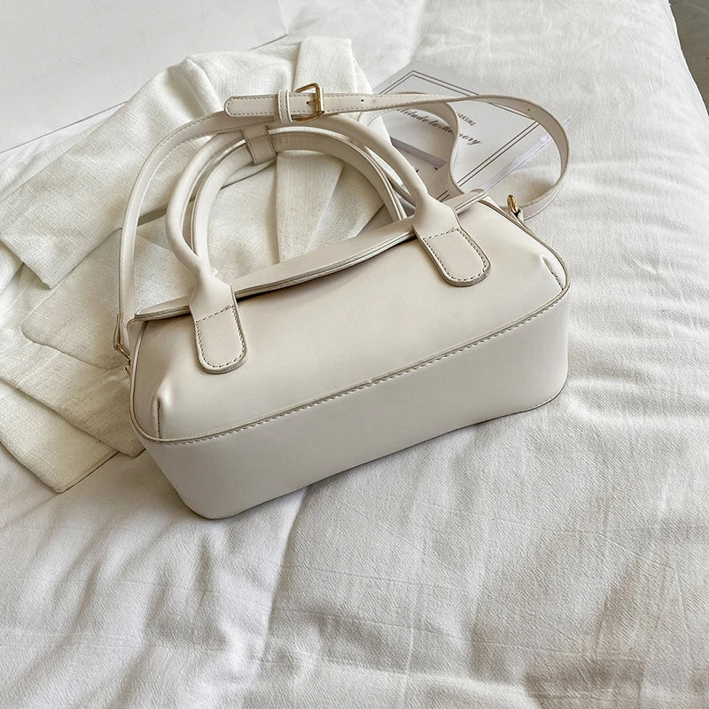 PU Leather Crossbody Bag with Adjustable Strap and Handle