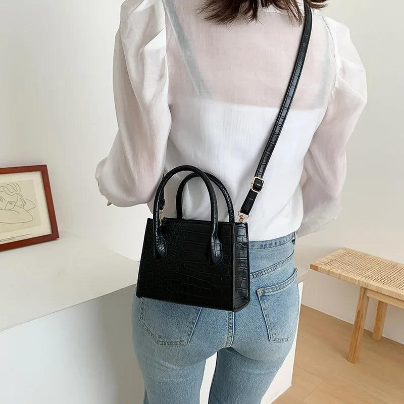 Crocodile Pattern Crossbody Bag Small Shoulder Handbag Women Tote
