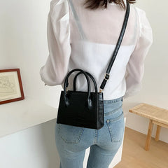 Crocodile Pattern Crossbody Bag Small Shoulder Handbag Women Tote