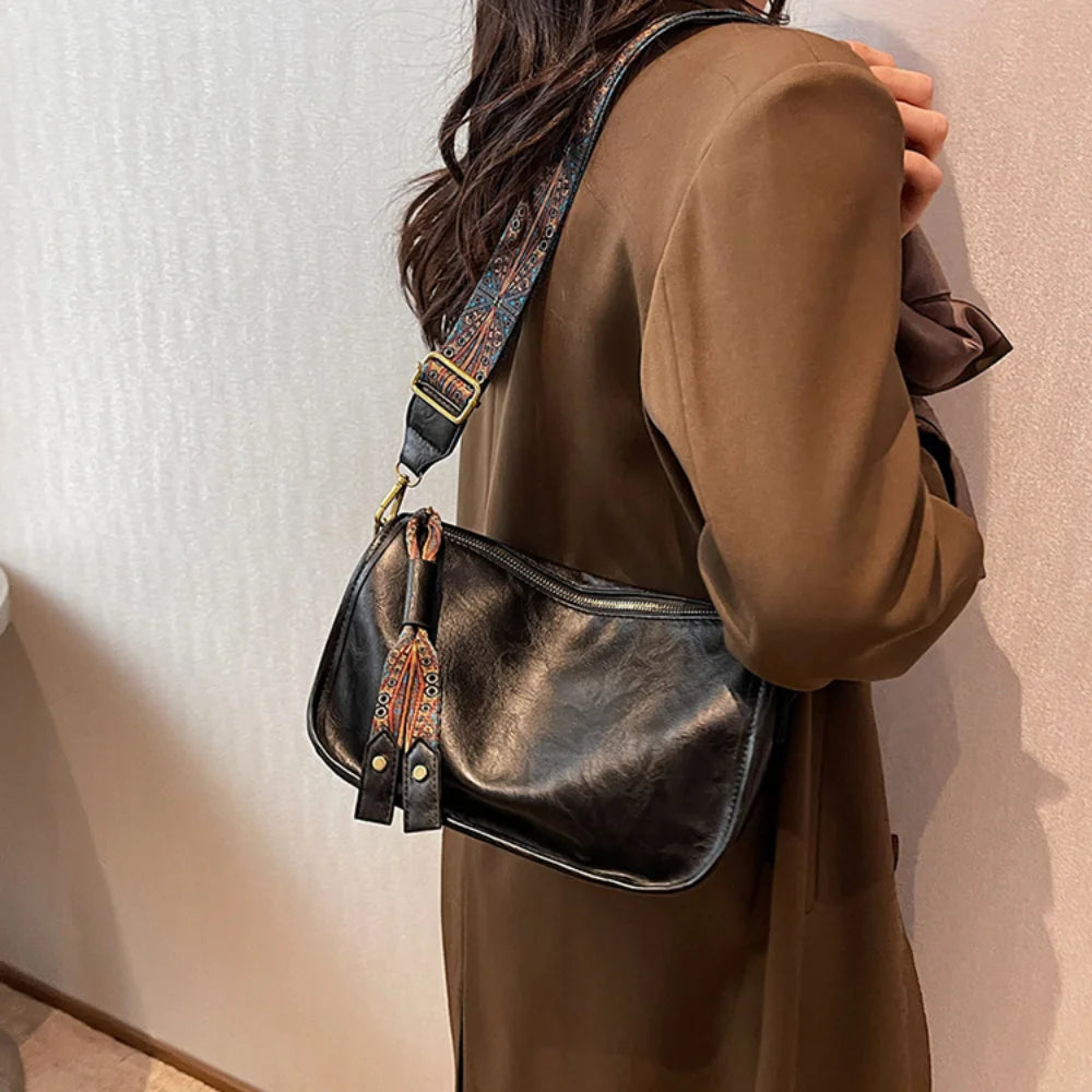 Tassels Shoulder Handbag Vintage Versatile Ladies Guitar Strap Messenger Bags