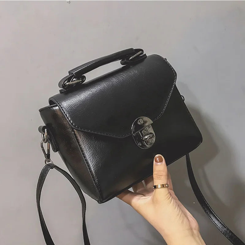 PU Leather Crossbody Bag for Women Lock Shoulder Bag Small Travel Bag