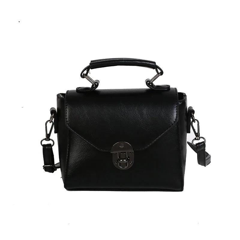 PU Leather Crossbody Bag for Women Lock Shoulder Bag Small Travel Bag