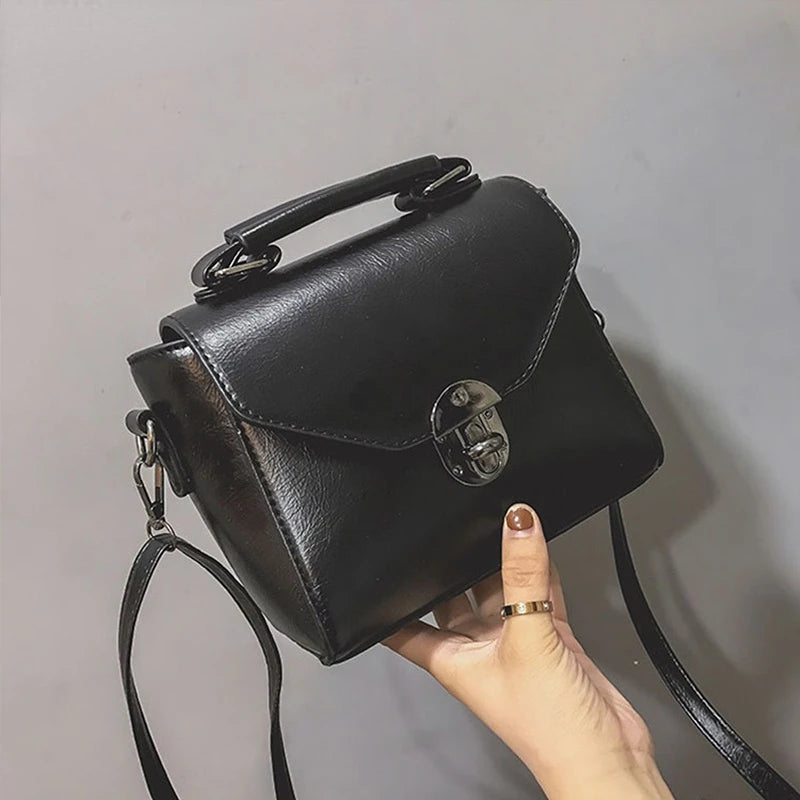 PU Leather Crossbody Bag for Women Lock Shoulder Bag Small Travel Bag