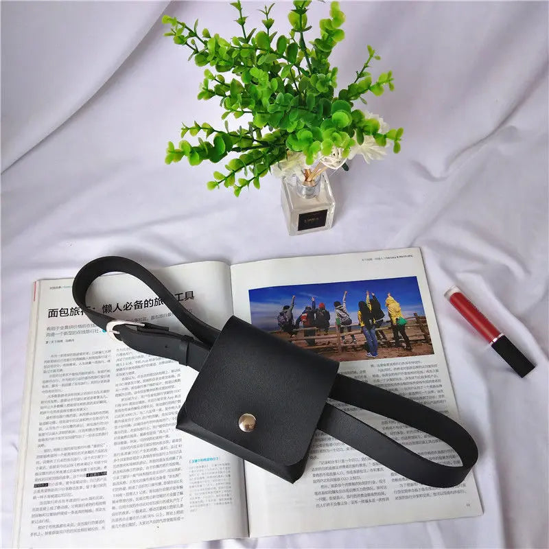 PU Leather Stylish Women Waist Leg Belt Bag Fanny Pack For Outdoor Hiking