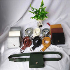 PU Leather Stylish Women Waist Leg Belt Bag Fanny Pack For Outdoor Hiking