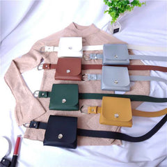 PU Leather Stylish Women Waist Leg Belt Bag Fanny Pack For Outdoor Hiking