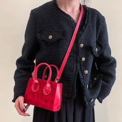 Hit-Color Handbag Women's Classic Satchel Small Hand Bag Purse