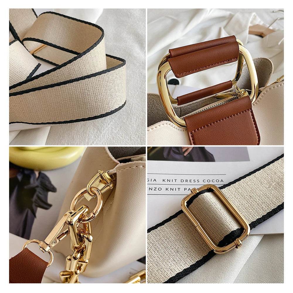 Vintage Chain Shoulder Bag PU Leather Crossbody Tote Bag