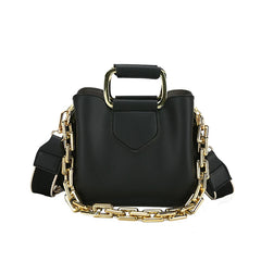 Vintage Chain Shoulder Bag PU Leather Crossbody Tote Bag