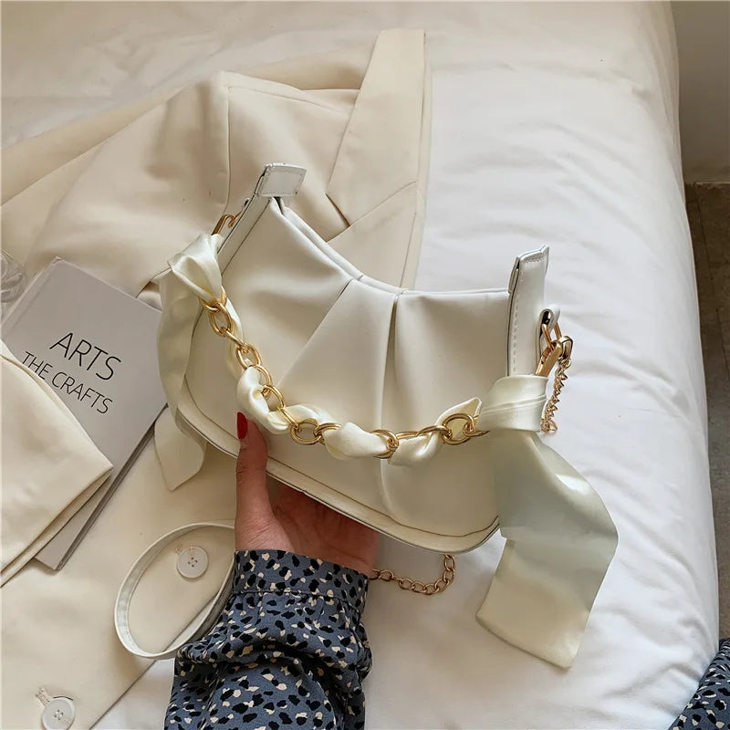 Summer Chain Shoulder Crossbody Purses PU Leather Handbags