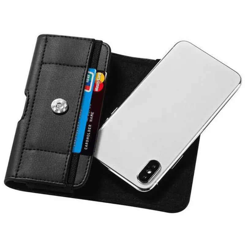 Men's PU Leather Waist Belt Clip Phone Pouch