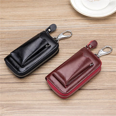PU Leather Key Wallets Men Car Key Holders Cowhide Multifunction Zipper