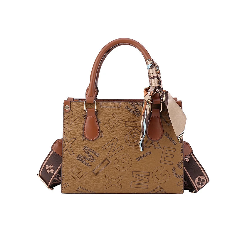 Vintage Style PU Leather Tote Shoulder Bag Top Handle Handbag