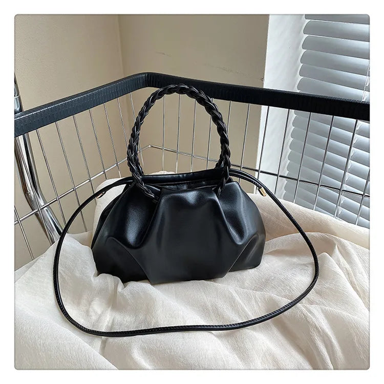 PU Leather Women's Crossbody Bag Soft Clutch Purse Twist Handle Shoulder Bag