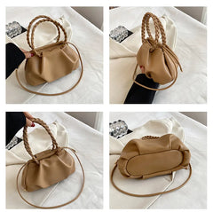 PU Leather Women's Crossbody Bag Soft Clutch Purse Twist Handle Shoulder Bag