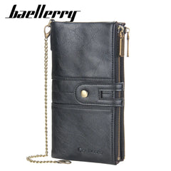 Vintage Envelope Clutch Men's Wallet Double Zipper Chain Purse