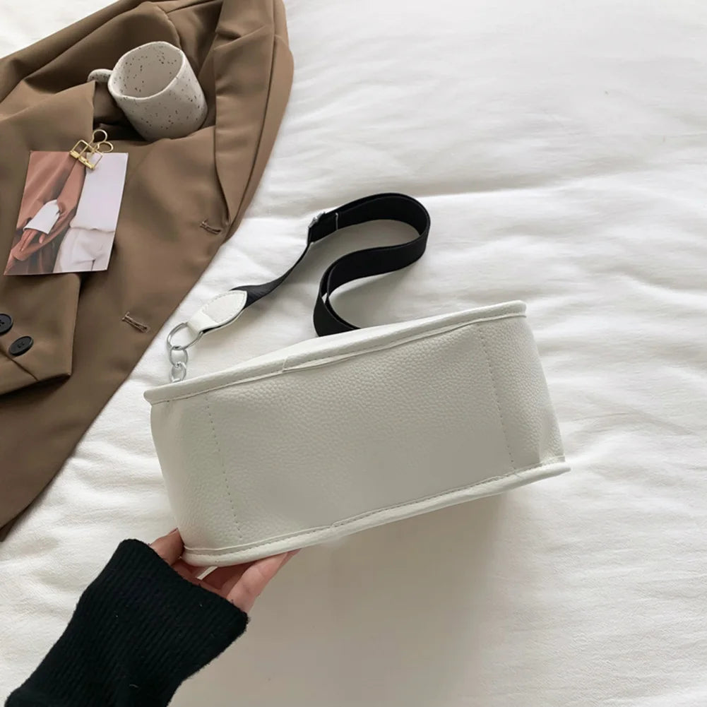 PU Leather Messenger Bag Solid Soft Casual for Women
