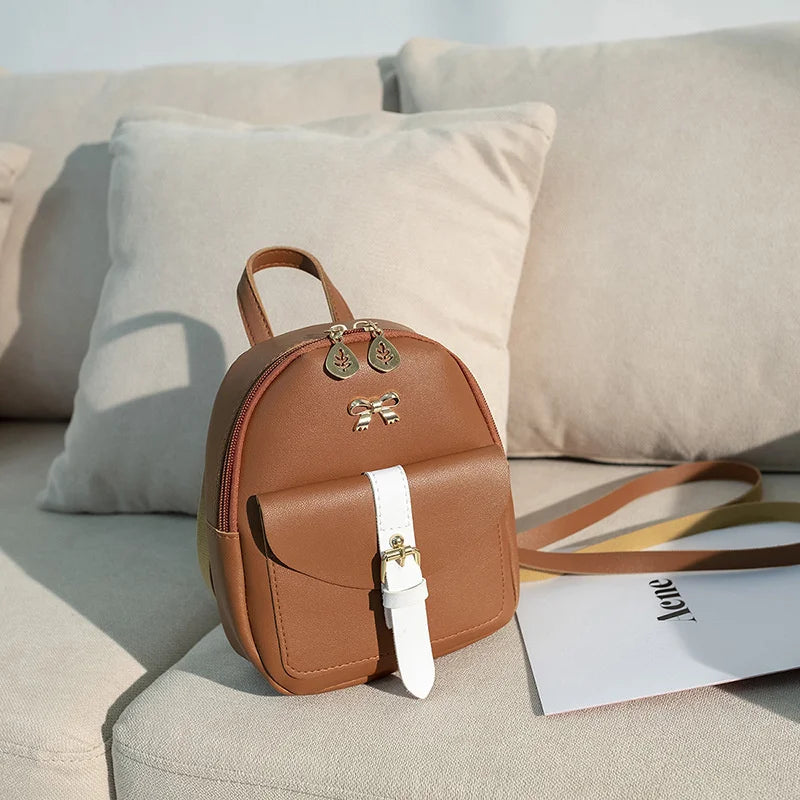 Mini Backpack Women Bow-knot Shoulder Bag Small Lady Bags Travel Shopping