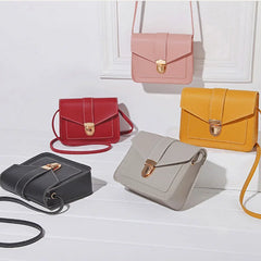 Yellow Mini Crossbody Bag for Women PU Leather Shoulder Messenger