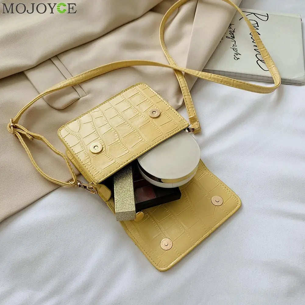 Lady Stone Pattern Mini Shoulder Handbag - Casual Tote Messenger Bag