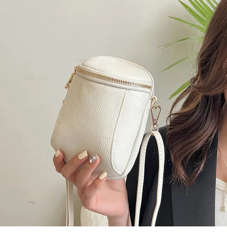 PU Leather Mobile Bag Single Shoulder Cross Body Solid Women's Party Bag