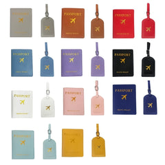 PU Leather Passport Cover Holder Luggage Tag, Wedding Gift