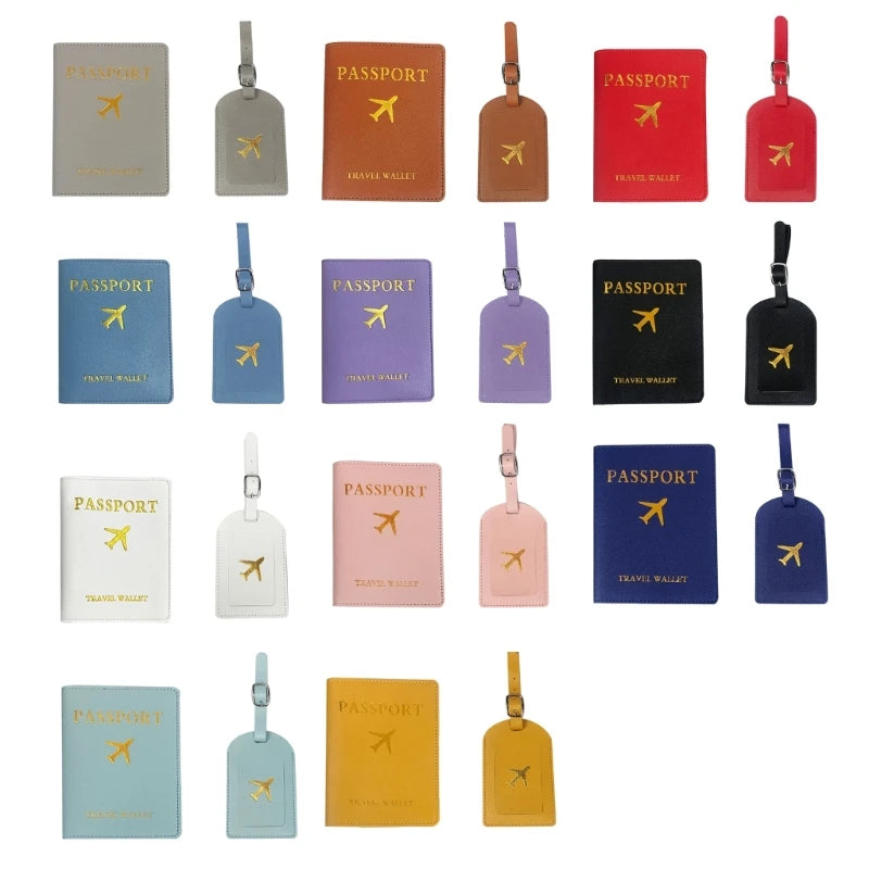 Couple Passport Holder & Luggage Tag Set Wedding Gift