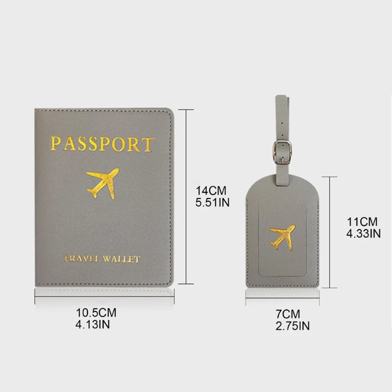 Couple Passport Holder & Luggage Tag Set Wedding Gift