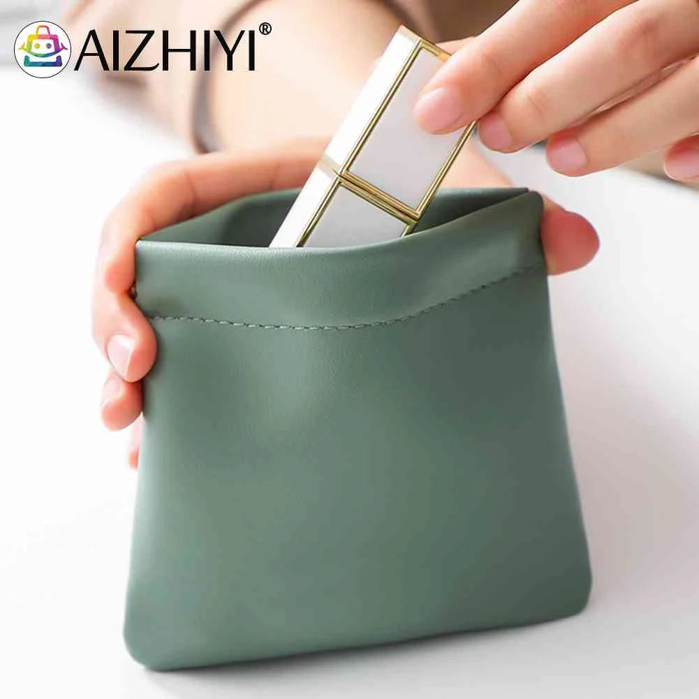 PU Leather Pocket Makeup Bag Mini Makeup Pouch with Zipper