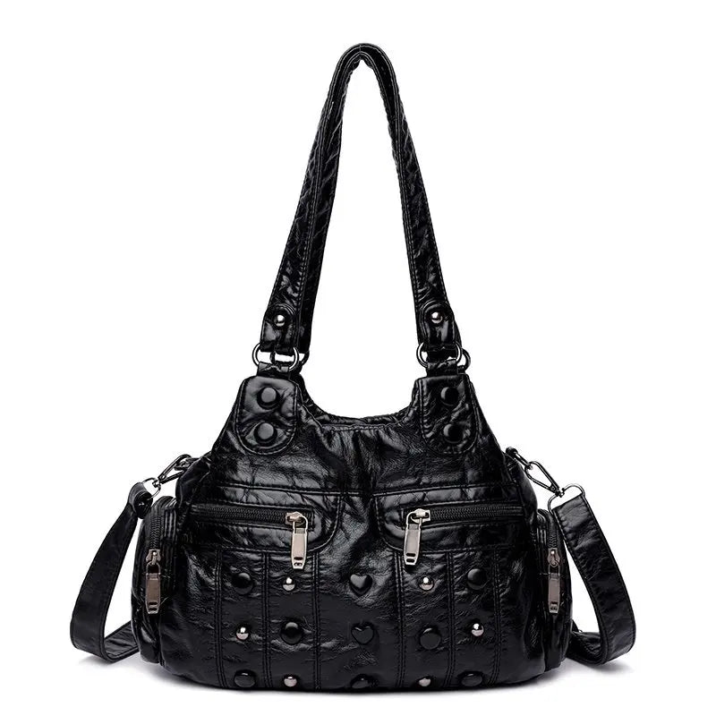 Vintage Rivet Shoulder Bag for Women Hobos