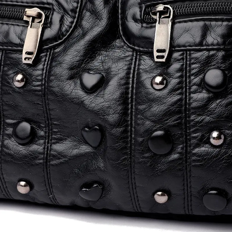 Vintage Rivet Shoulder Bag for Women Hobos