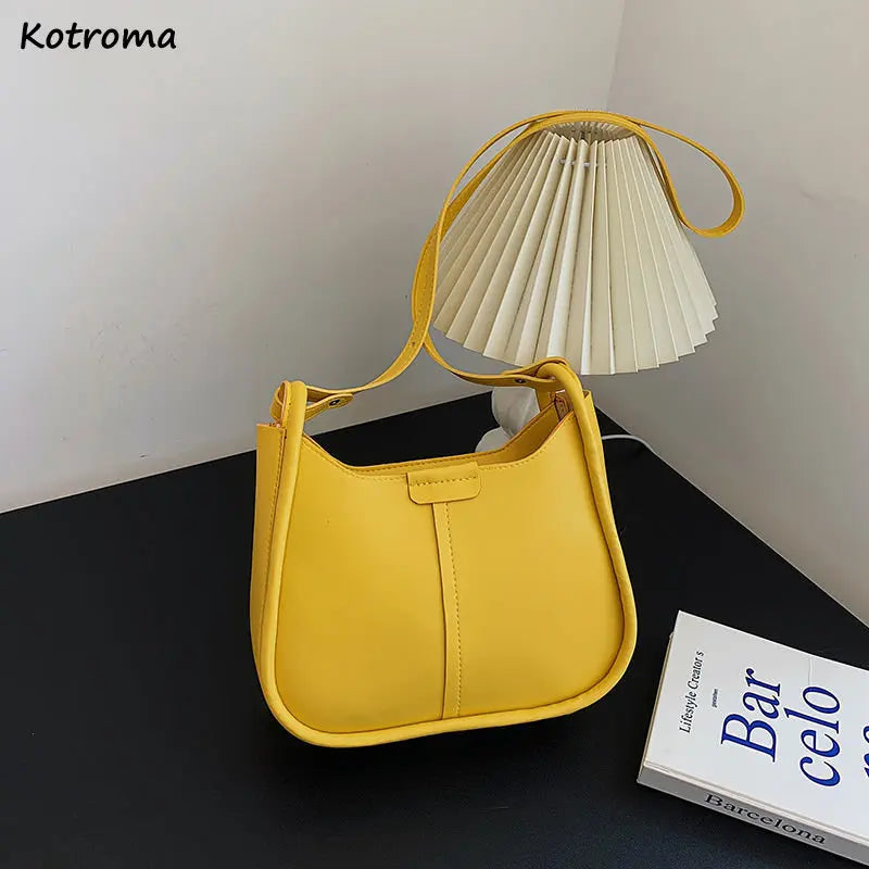 PU Leather Shoulder Bags Women Crossbody Bucket Bag Large Capacity